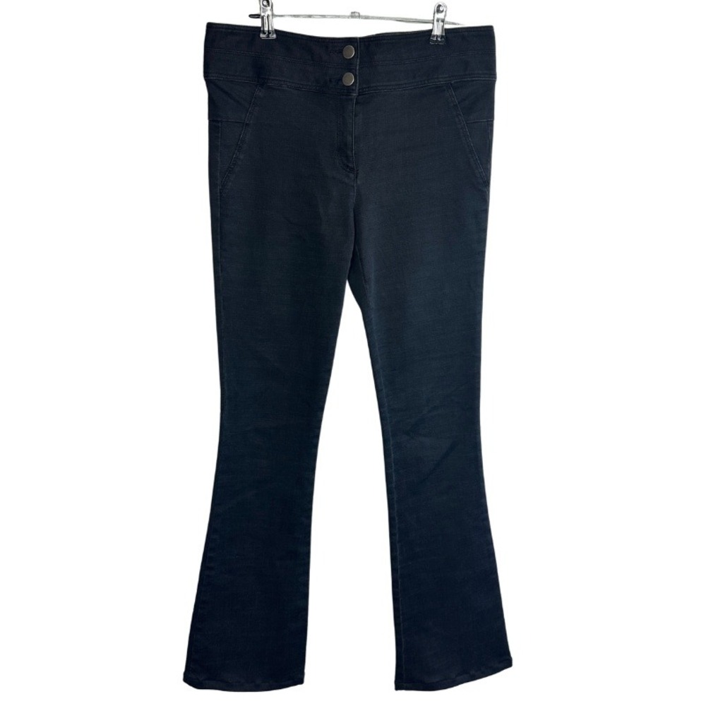 Veronica Beard Beverly High‎ Rise Skinny Flare Jeans Black Size 4 Double Button